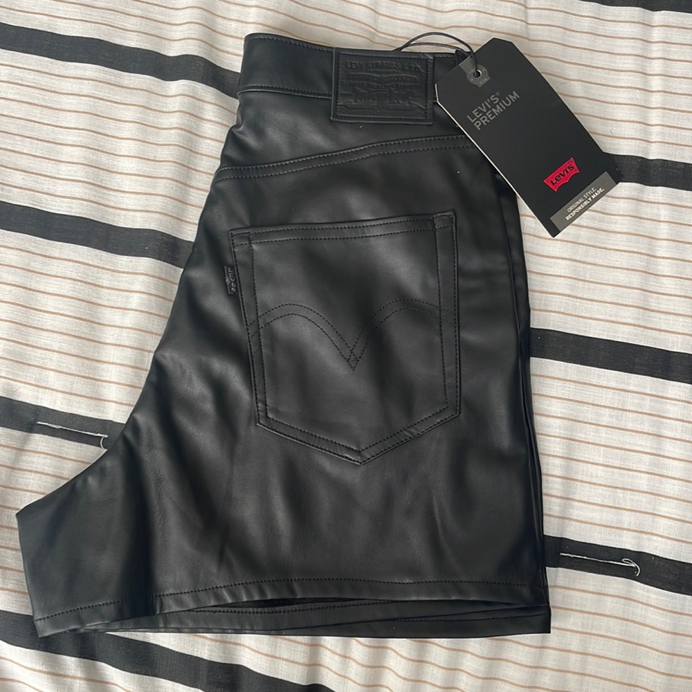 Levi’s leather shorts
